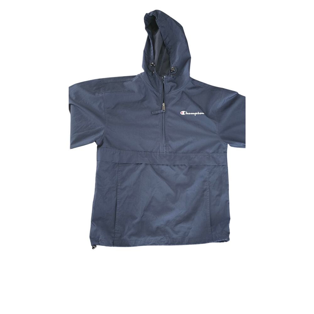 Champion 1/4 Zip Navy Pullover Windbreaker Hoodie – Men’s Size Small